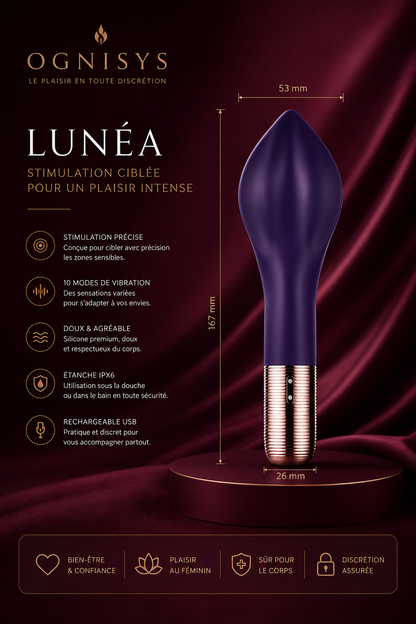 Lunéa | Stimulateur Massant Intime Précis – 10 Modes de Vibration