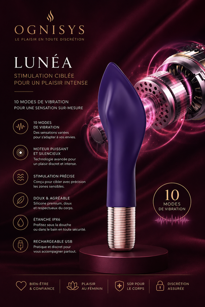 Lunéa | Stimulateur Massant Intime Précis – 10 Modes de Vibration