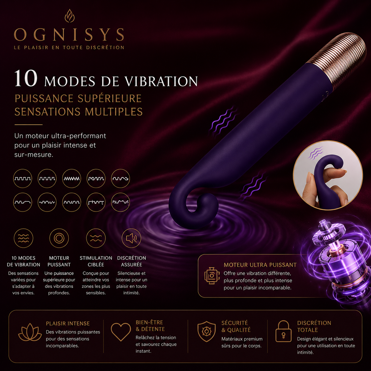 Naya | Stimulateur Massant Intime Courbé – 10 Modes de Vibration