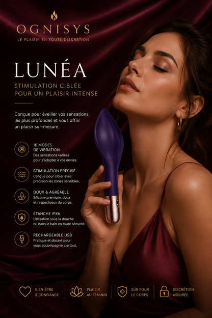 Lunéa | Stimulateur Massant Intime Précis – 10 Modes de Vibration